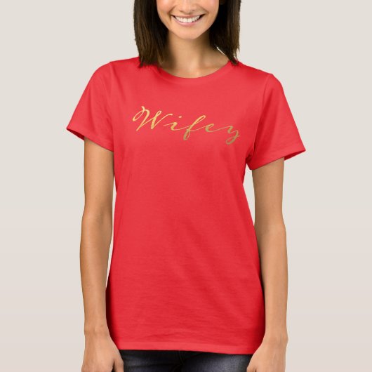 T-shirt Wifey Tee en or (Devant)