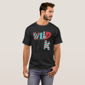 T-shirt Wild About K Kindergarten Aqua Blue and Red Patter (Devant entier)