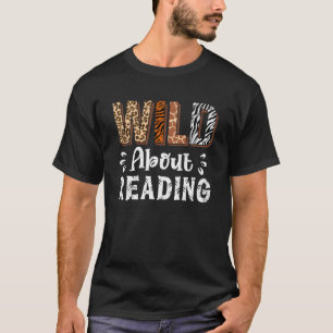 T-shirt Wild About Reading Books Reader Animaux Leopard Z