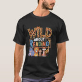 T-shirt Wild About Reading Books Reader Lover Bookworm Lib (Devant)