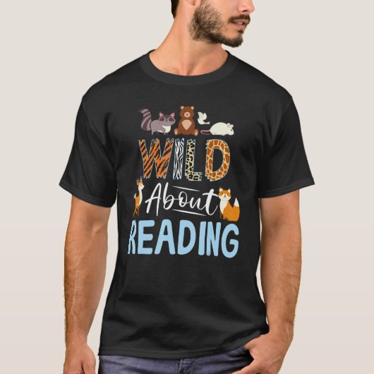 T-shirt Wild About Reading Designs Book (Devant)