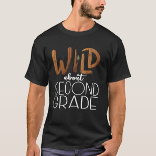 T-shirt Wild About Second Grade Enseignant Safari Jungle Z