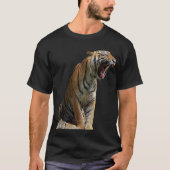 T-shirt Wild Animals Nature Roaring Tiger Shirt (Devant)