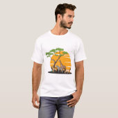 T-shirt Wild Animals Silhouette Tree Nature Art (Devant entier)