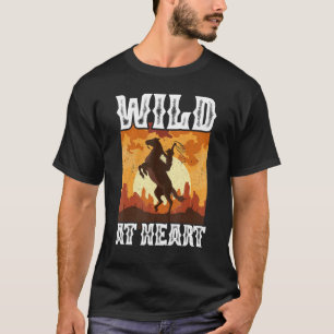 T-shirt Wild At Heart Horse Lover Équitation Équestre Équi