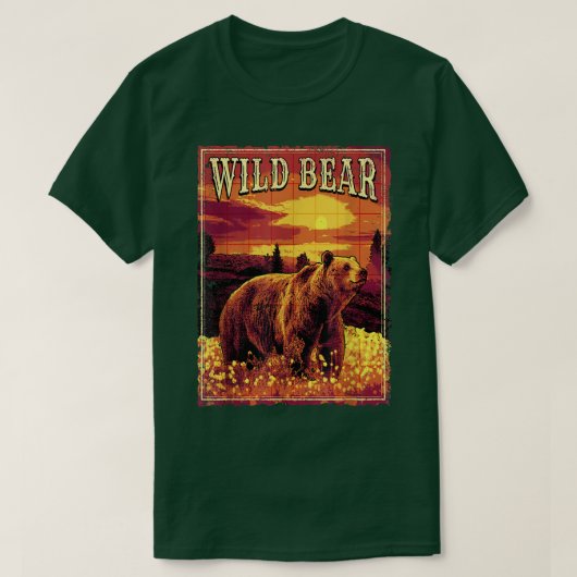 T-shirt Wild bear in nature (Design devant)