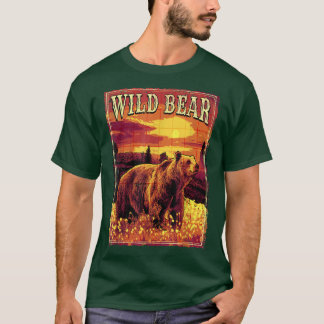 T-shirt Wild bear in nature