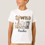 T-shirt Wild Brother of the Birthday Boy Safari Birthday<br><div class="desc">Brother of the Birthday Boy Safari Birthday T-Shirt</div>