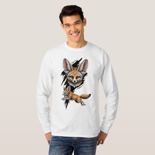T-shirt Wild Desert Fennec Fox - Dynamic Animal Art (Devant entier)