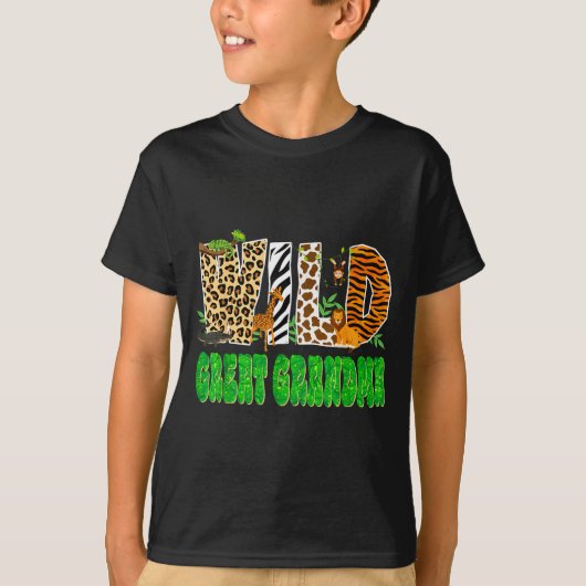 T-shirt Wild Great Grandma Zoo Safari Animal Birthday Fami (Devant)