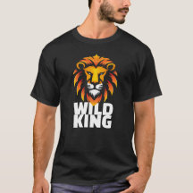WILD KING Graphic Tee - Flat Lion Head Design