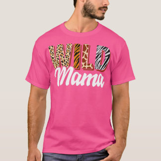 T-shirt Wild Mama Zoo Né Deux être Wild Anniversaire Safar
