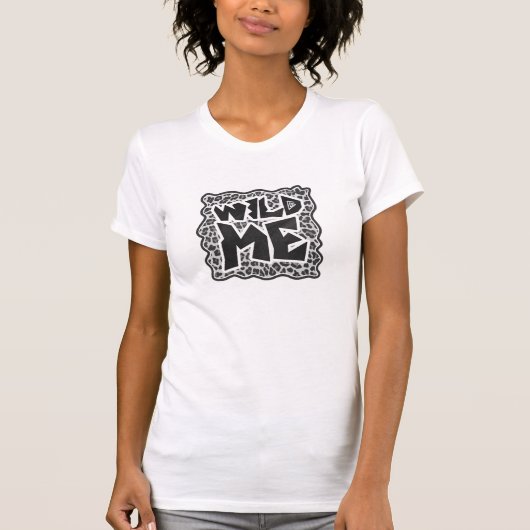 T-shirt Wild Me Leopard blanc et noir (Devant)