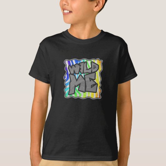 T-shirt Wild Me Zebra Rainbow et White Print (Devant)