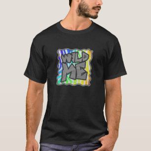 T-shirt Wild Me Zebra Rainbow et White Print