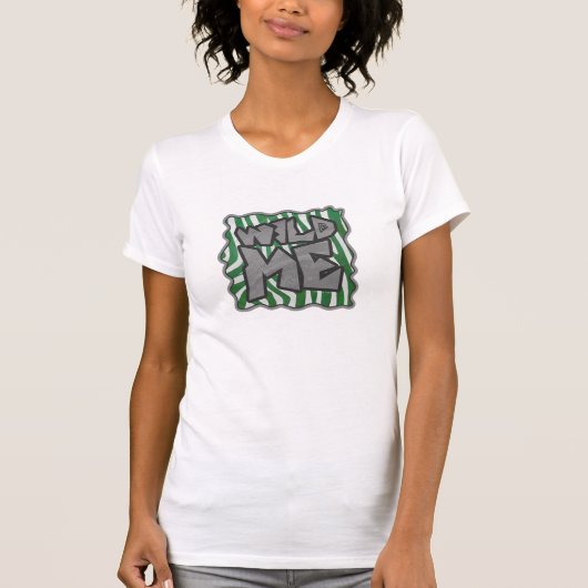 T-shirt Wild Me Zebra Vert et blanc (Devant)
