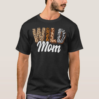 T-shirt Wild Mom Zoo Né Deux être Wild B jour Safari Jungl