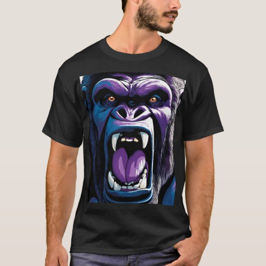 t-shirt "Wild Monkey" amusant et aventureux (Devant)