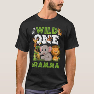 T-shirt Wild One Gramma Zoo Anniversaire Safari Jungle Ani