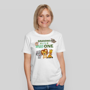 T-shirt Wild One Jungle Safari Zoo Animal Grand-mère Anniv