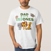 T-shirt Wild One Jungle Safari Zoo Papa Twins 1er annivers (Devant)