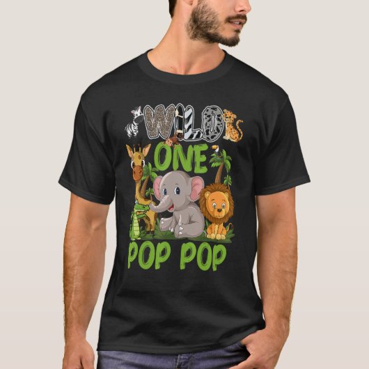 T-shirt Wild One Pop Zoo Anniversaire Safari Jungle Animal (Devant)