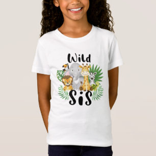 T-Shirt Wild One Soeur Sis Safari Animaux Famille Correspo