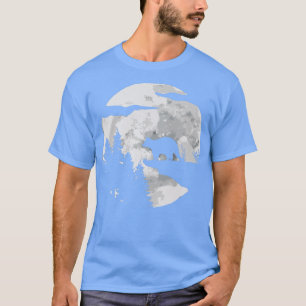 T-shirt Wild Racoon Animal Full Moon At NightFunny Forrest