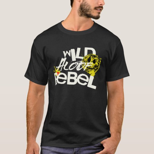 T-SHIRT WILD REBEL ALOOF GRAPHIC GRUNGE TYPOGRAPHY (Devant)