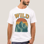 T-shirt WILD Retro Mountain Adventure Graphic (Devant)