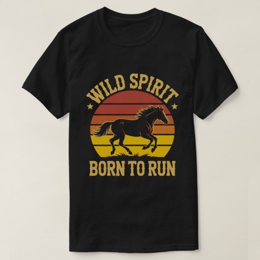 T-shirt Wild Spirit Horse Retro Tee (Design devant)