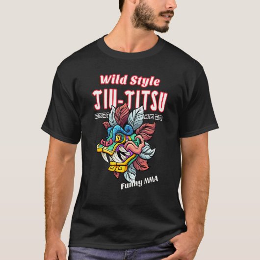 T-shirt Wild Style Jiu Jitsu Demon Masque Mot Mixed martia (Devant)