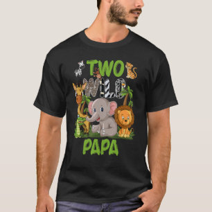 T-shirt Wild Two Papa Zoo Anniversaire Safari Jungle Anima