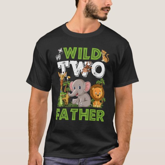 T-shirt Wild Two Père Zoo Anniversaire Safari Jungle Anima (Devant)