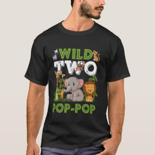 T-shirt Wild Two Pop Pop Zoo Anniversaire Safari Jungle An