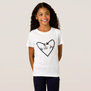 T-Shirt Wild Un Script Flèche Coeur Boho Chic