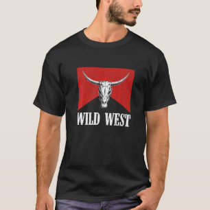 T-shirt Wild West Boho Pays Southern Western Cow Bull S