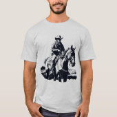 T-shirt Wild West Cowboy Horse Back Riding (Devant)