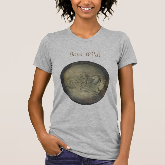 T-shirt - Wilde paarden in Geel (Voorkant)