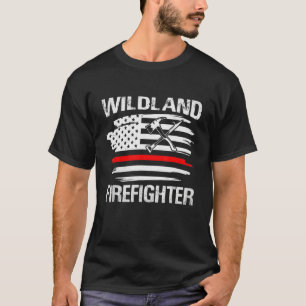 T-shirt Wildland Firefighter Ax drapeau américain mince Re