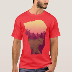 T-shirt Wildlife Animal Lover Nature Forest Trees Brown Be