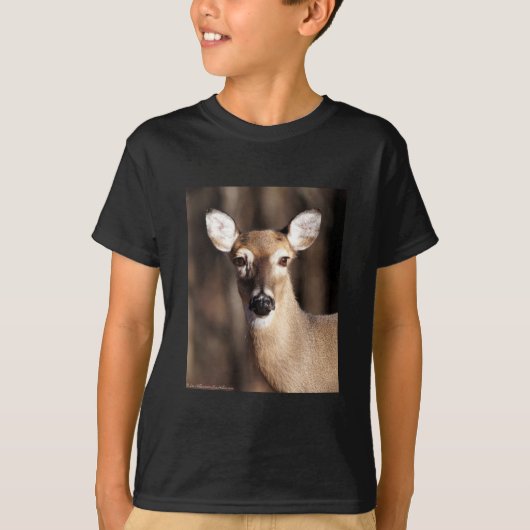 T-shirt Wildlife Whitetail Deer Doe Portrait (Devant)