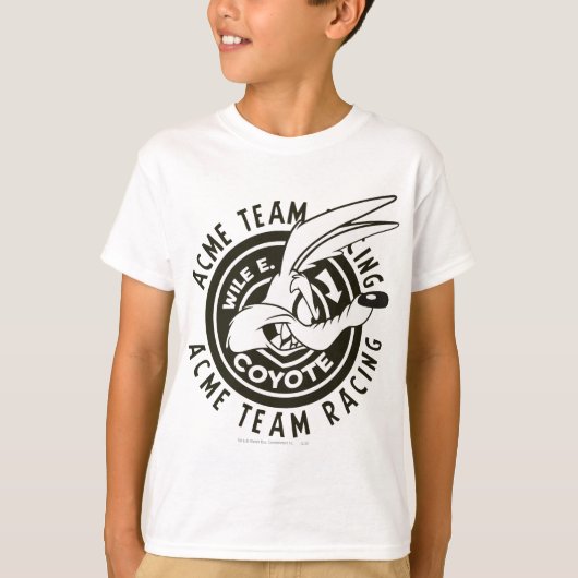 T-shirt WILE E. COYOTE™ Équipe de course Acme N&B (Devant)