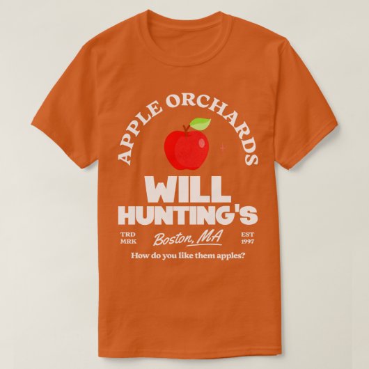 T-shirt Will Huntings Apple Orchards Est 1997 (Design devant)
