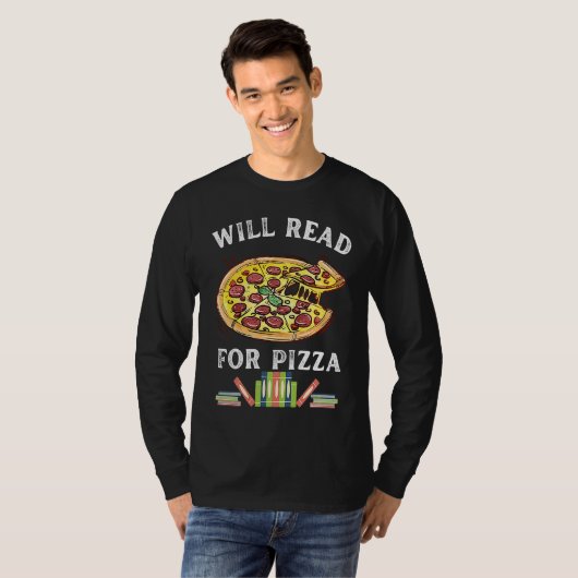 T-shirt Will Read For Pizza 90s Kids Reading Program  Read (Devant entier)