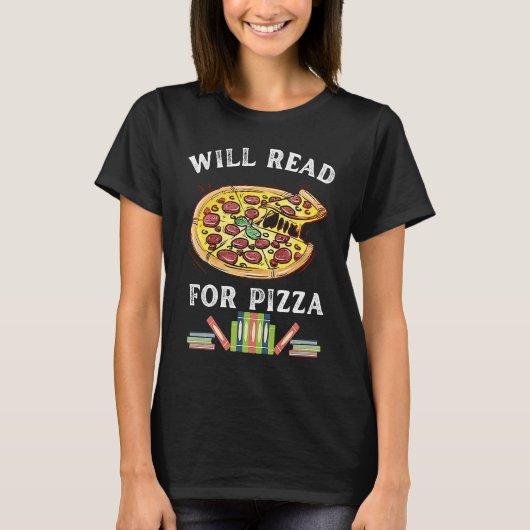 T-shirt Will Read For Pizza 90s Kids Reading Program Read (Devant)