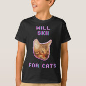 T-shirt Will Skiing For Cats Funny Winter Snow Adventure (Devant)