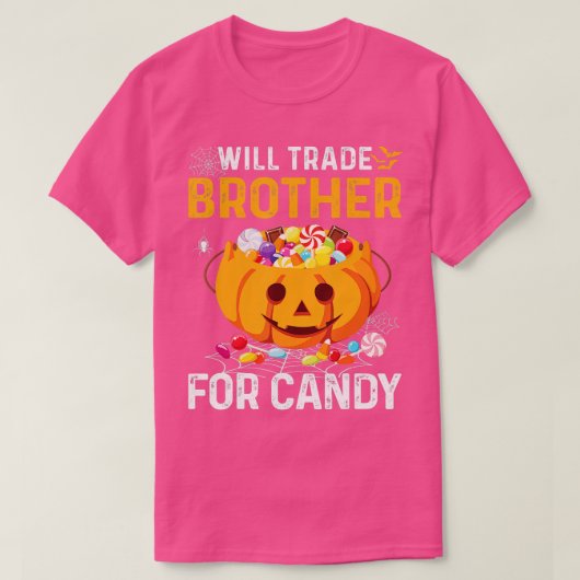 T-shirt Will Trade Brother Pour Candy Funny Halloween Kids (Design devant)