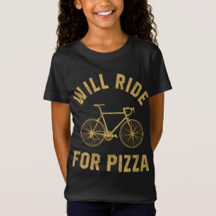T-Shirt Will Vélo Pour Pizza Distressed Design Drôle Cycli