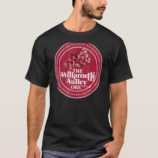 T-shirt Willamette Valley Pinot Noir Connoisseur du vin Or (Devant)